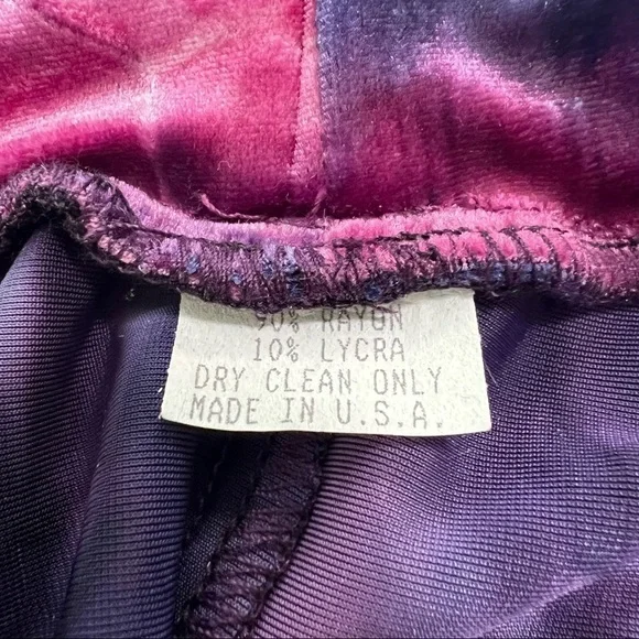Velvet Tie Dye Skater Skirt Pink Purple Blue Flared A-Line Mini - Picture 6 of 6